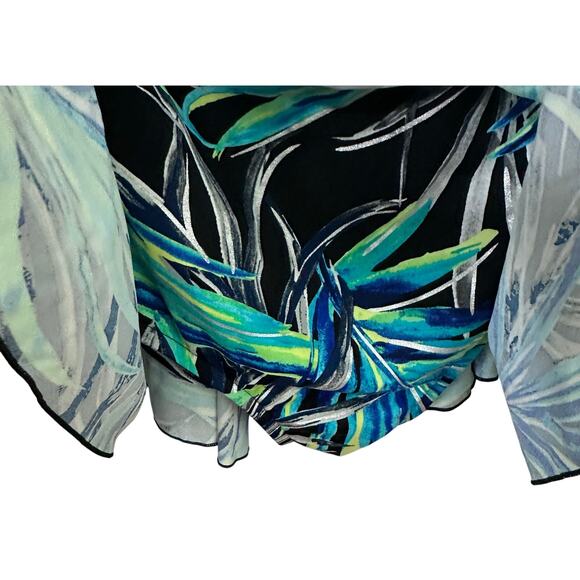 Azul Tankini Swimsuit Womens 24W Tropical Floral Green Blue Black Pool Beach - Picture 4 of 8